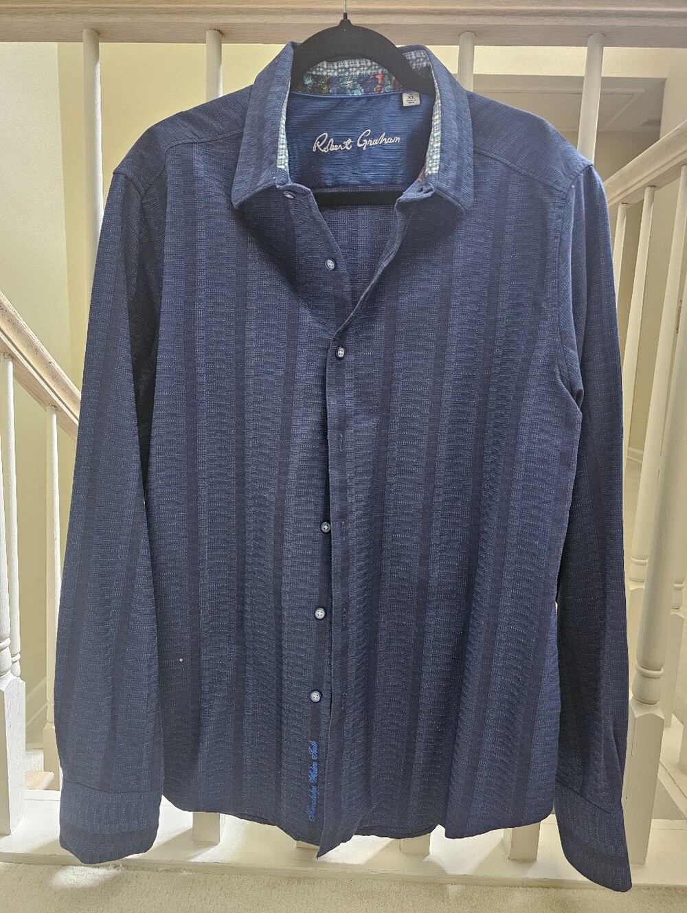 Robert Graham Men's Navy Button-Up Dress Shirt